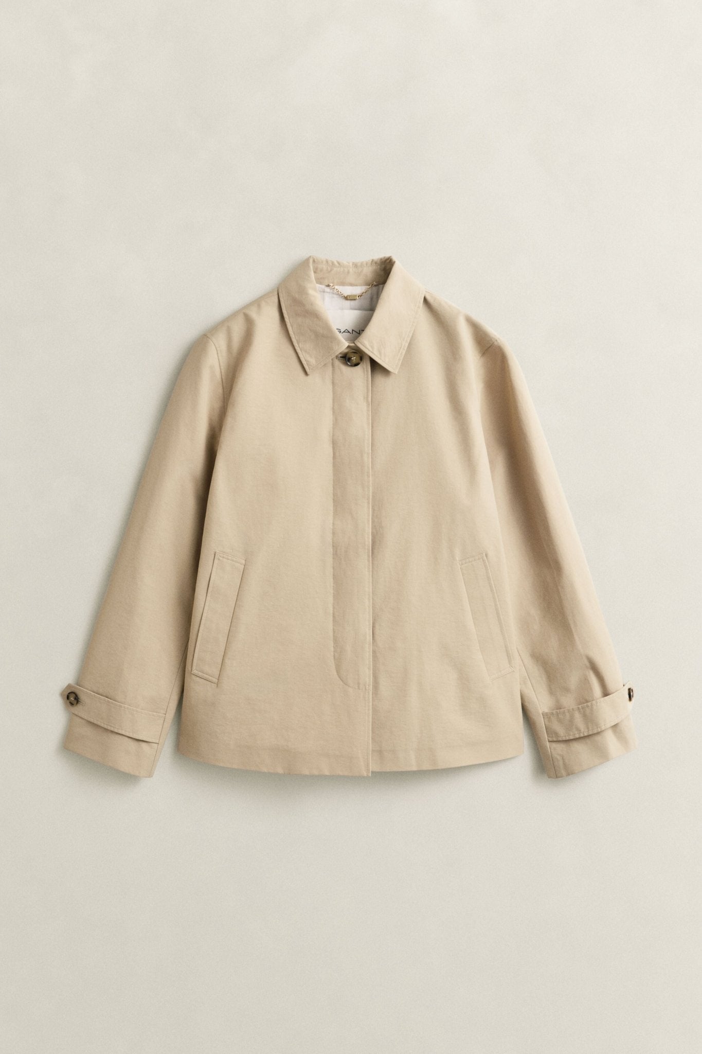Young Ideas & Henmores - Short Cotton Blend Car Coat - 200 Oat Beige - XS