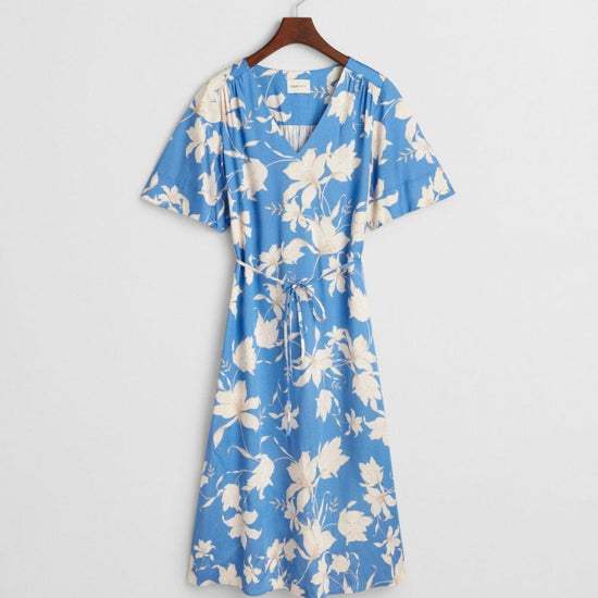 Young Ideas/Henmores - Short Sleeve Floral Print Dress - 419 Perfect Blue - 6