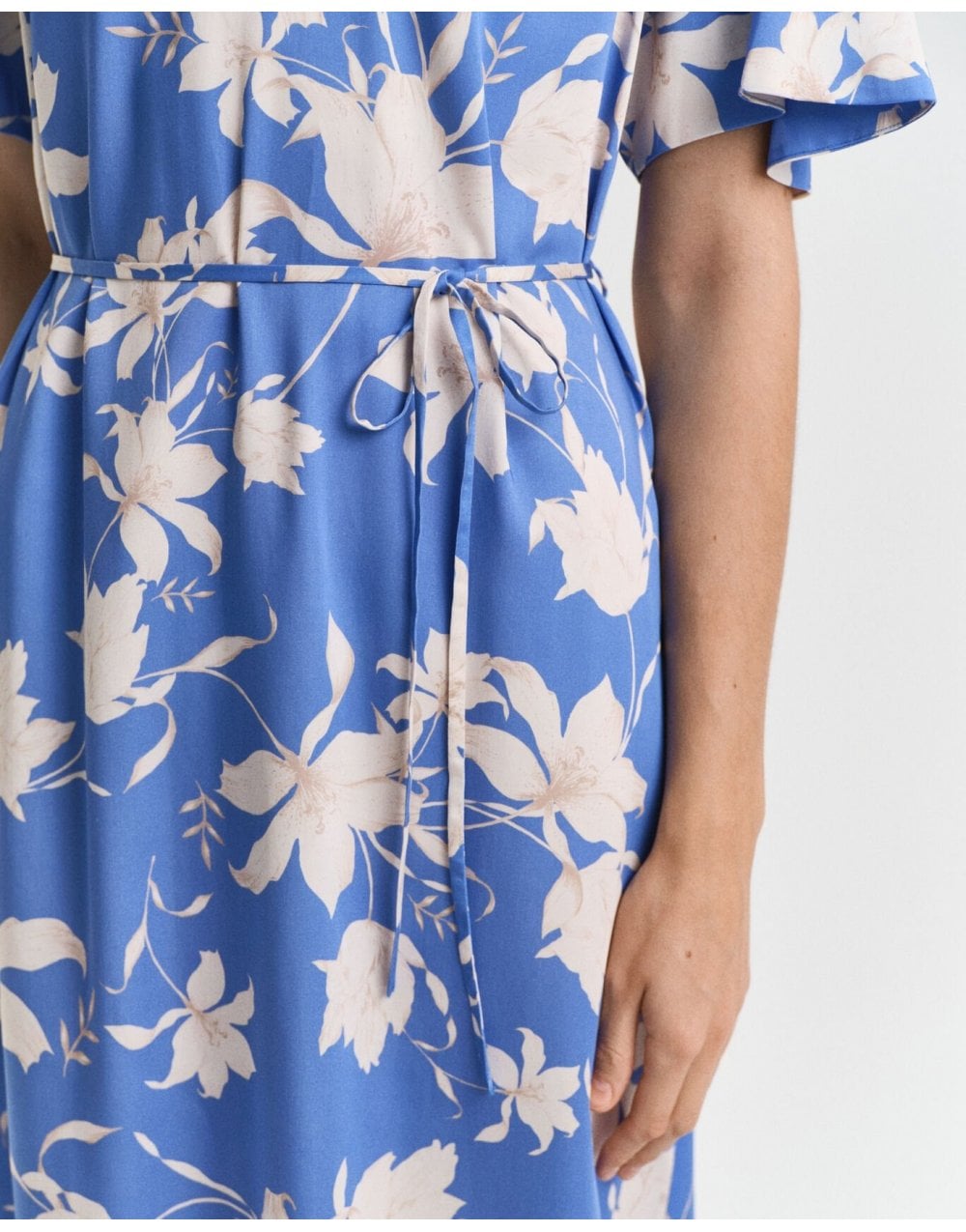 Young Ideas/Henmores - Short Sleeve Floral Print Dress - 419 Perfect Blue - 6