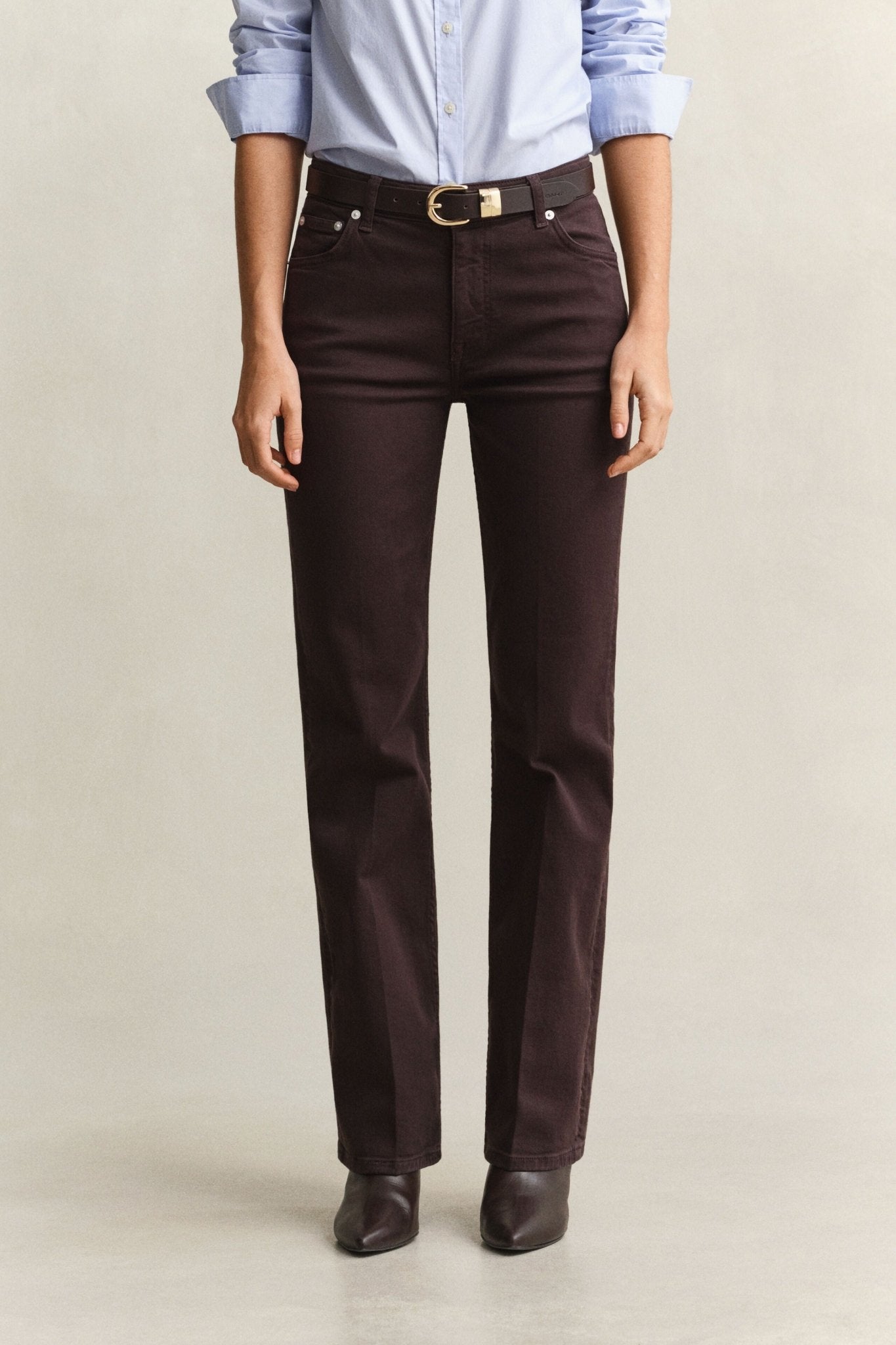 Young Ideas & Henmores -Slim Flare Color Jeans -202 Deep Brown -27