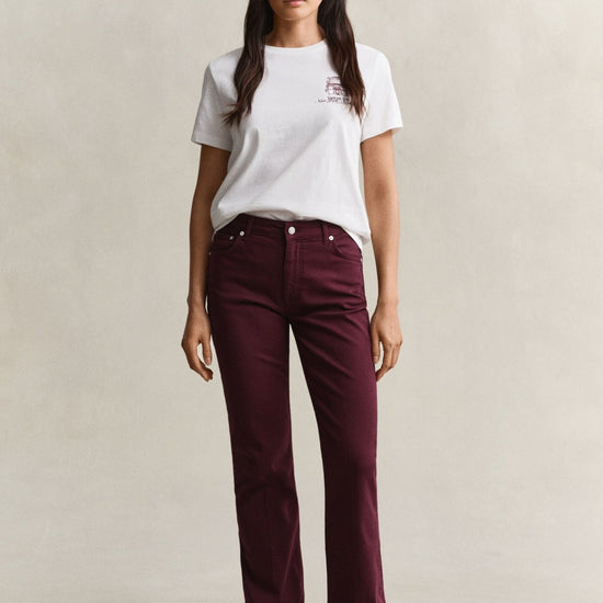 Young Ideas & Henmores -Slim Flare Color Jeans -667 Darkened Wine -27