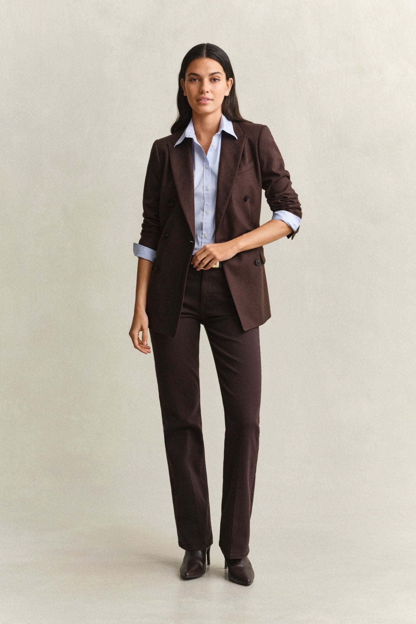 Young Ideas & Henmores -Slim Flare Color Jeans -202 Deep Brown -27