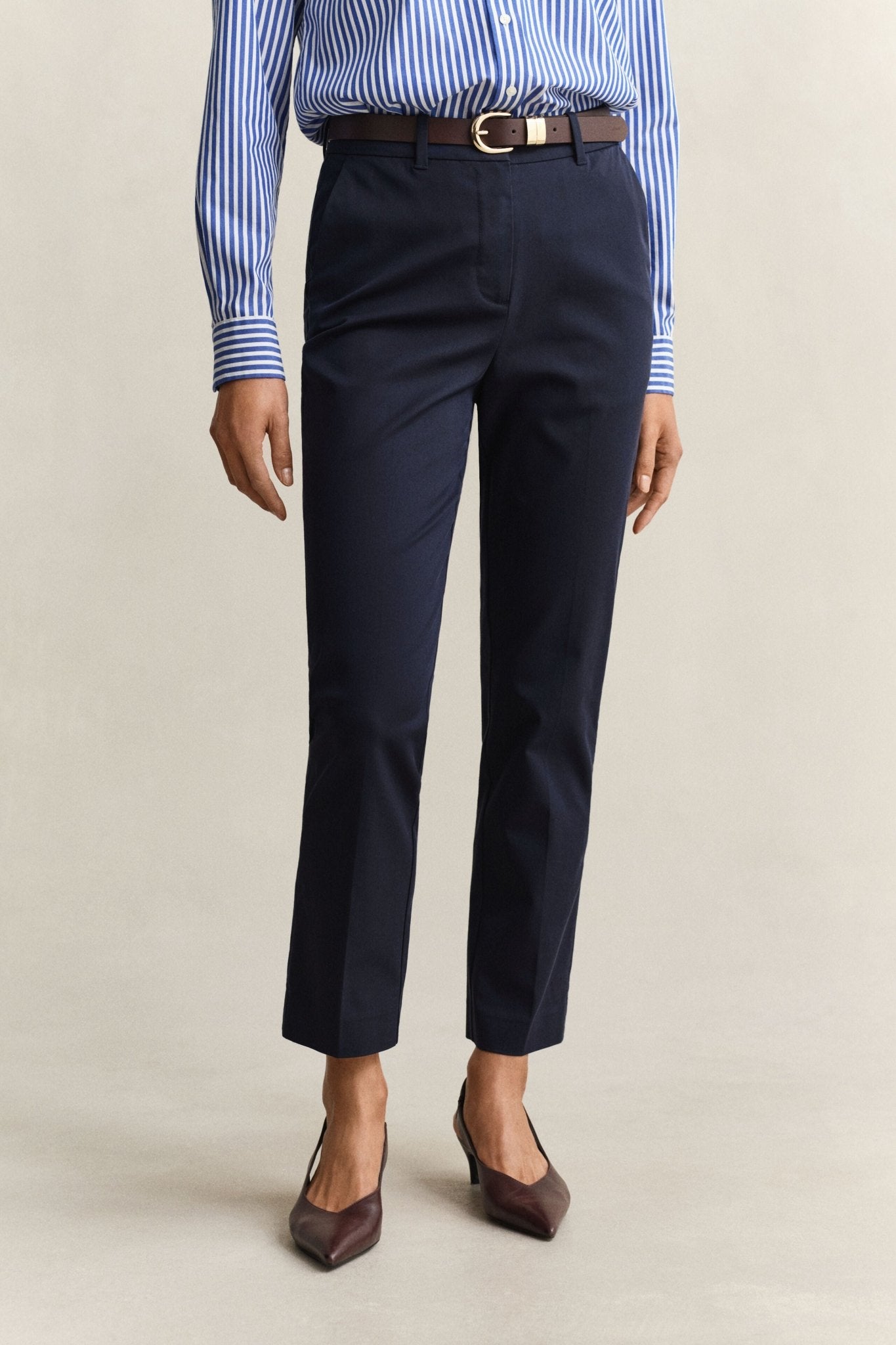 Young Ideas & Henmores - Slim Slack Trousers - 433 Evening Blue - 36