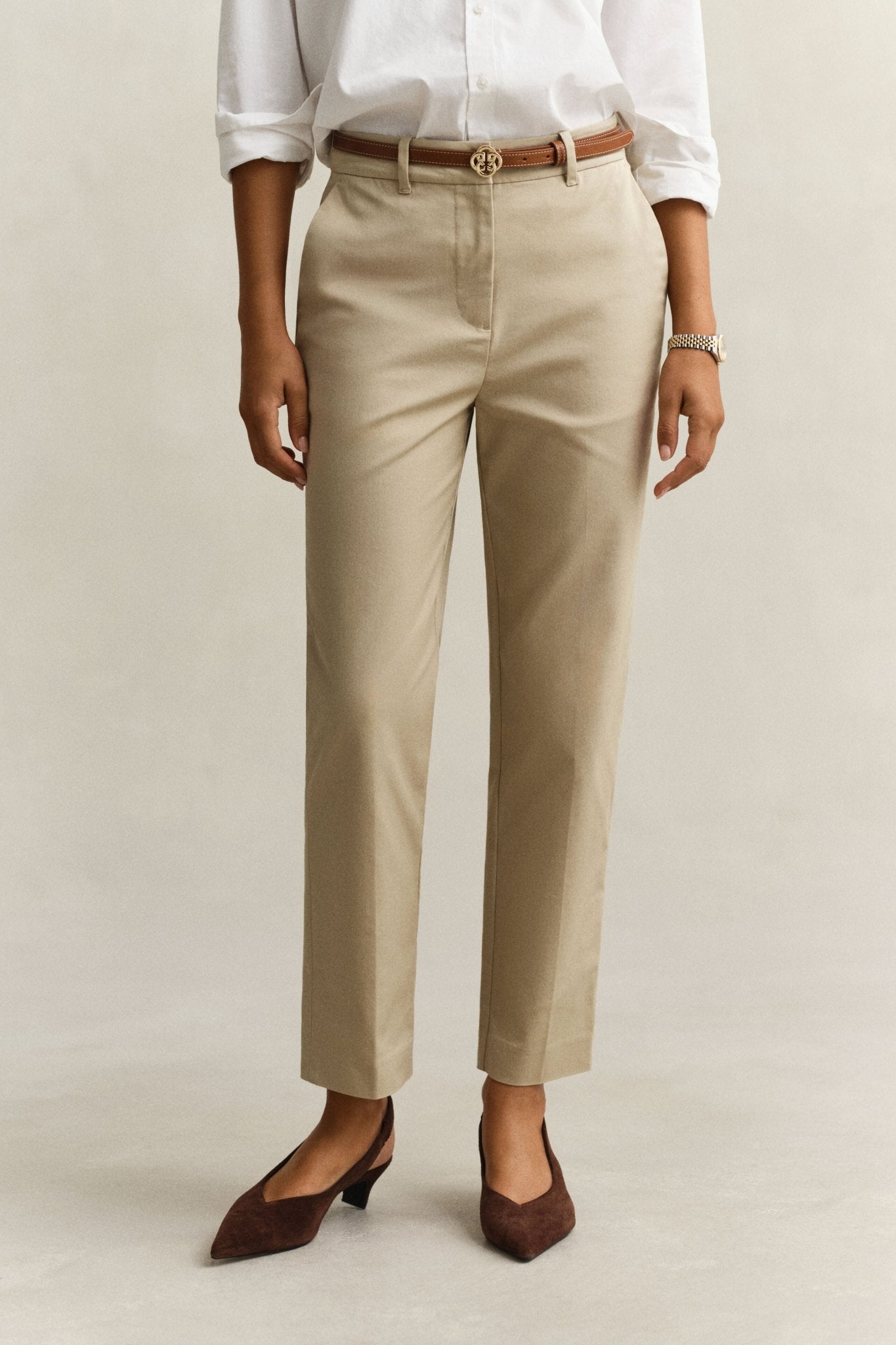 Young Ideas & Henmores - Slim Slack Trousers - 113 Eggshell - 12