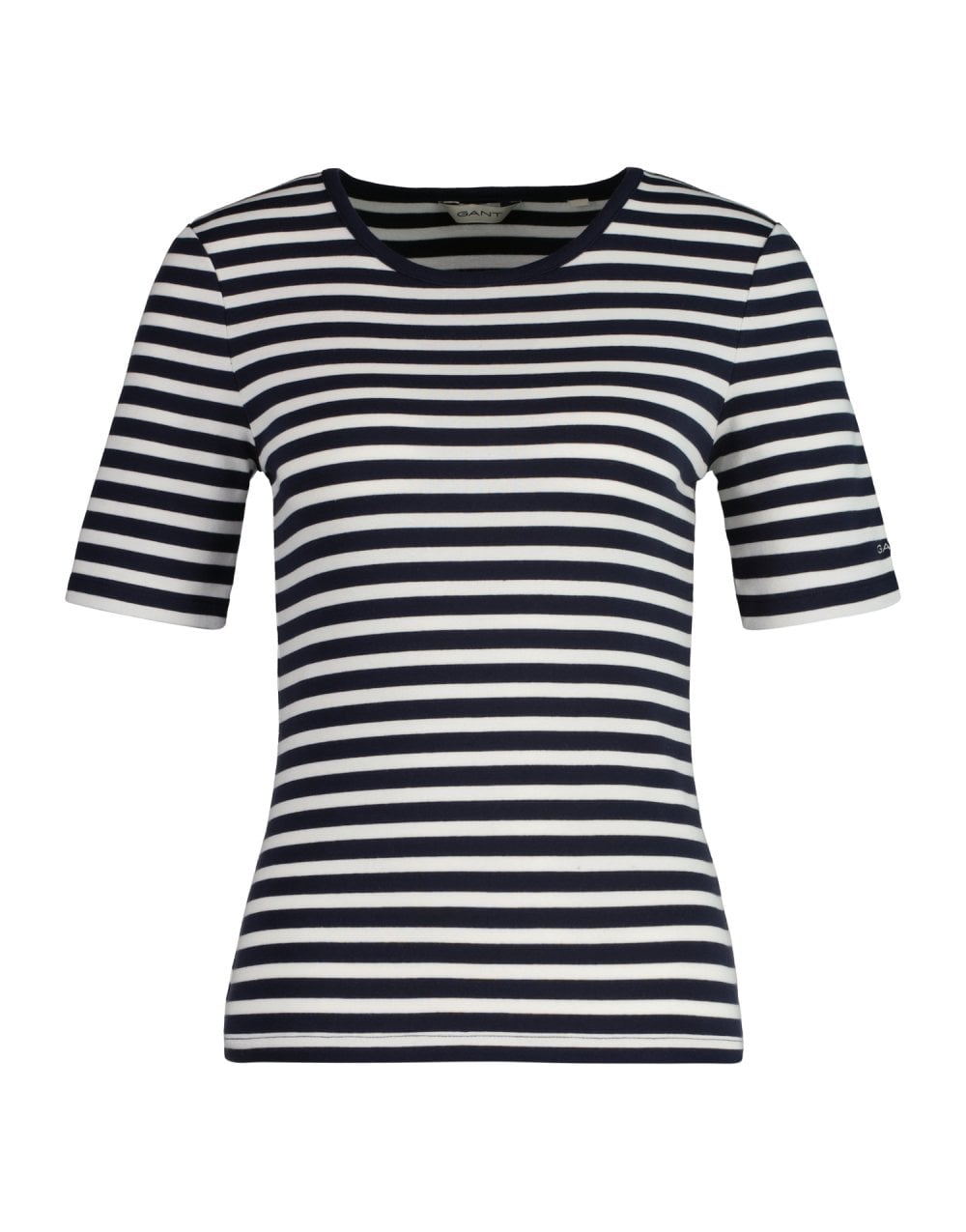 Young Ideas/Henmores - Slim Striped 1X1 Ribbed Ss T-Shirt - 433 Evening Blue - S