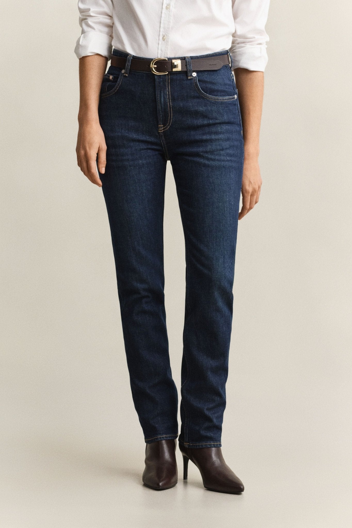 Young Ideas & Henmores -Straight Stretch 32 Jeans -961 Dark Blue Worn In -27