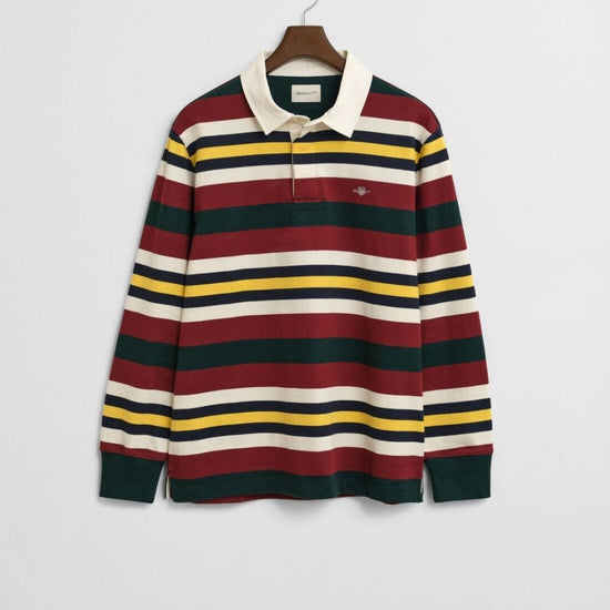 Young Ideas/Henmores - Striped Heavy Rugger - 374 Tartan Green - M