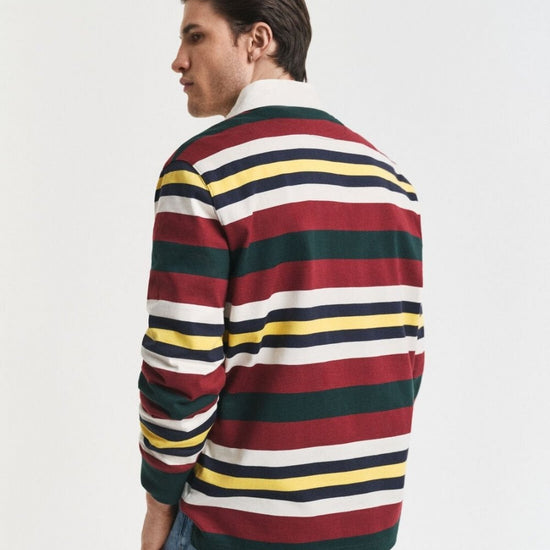 Young Ideas/Henmores - Striped Heavy Rugger - 374 Tartan Green - M