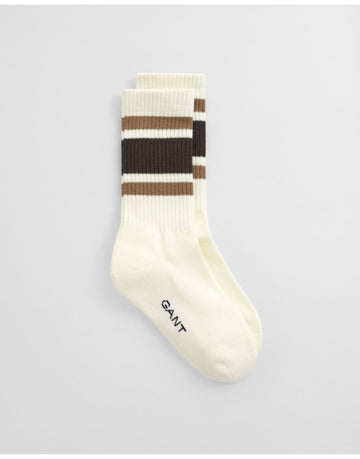 Young Ideas/Henmores - Striped Sports Socks - 130 Cream - 45781