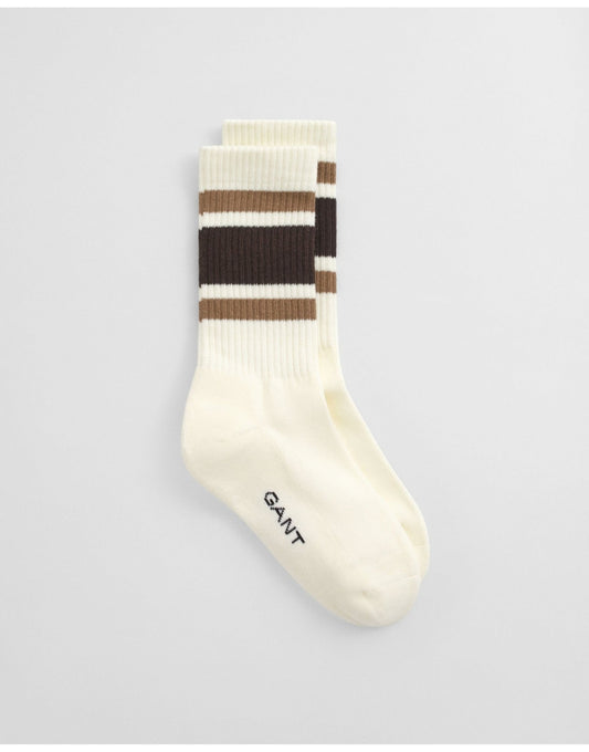 Young Ideas/Henmores - Striped Sports Socks - 130 Cream - 45781