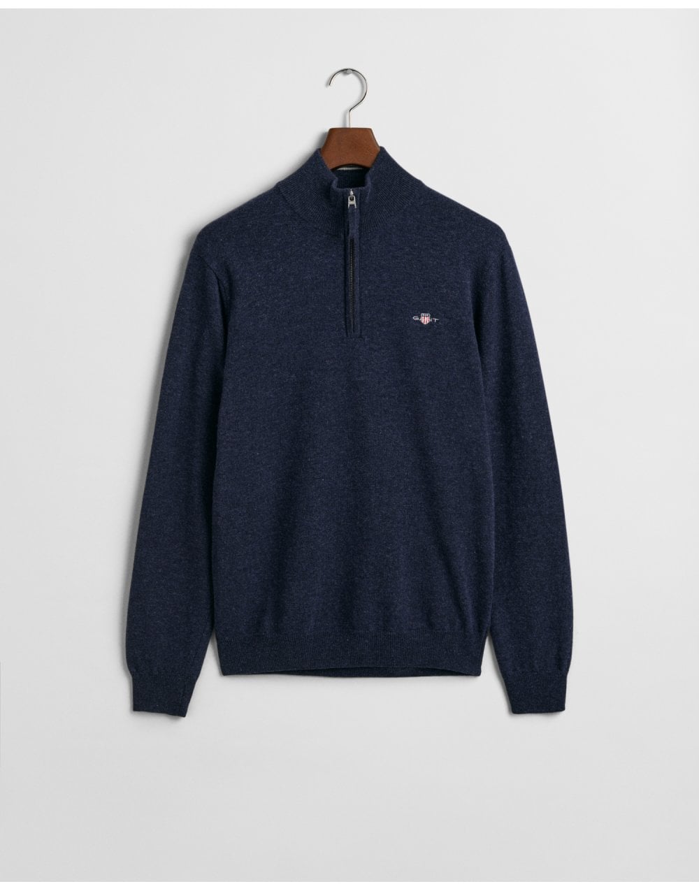 Young Ideas/Henmores - Superfine Lambswool 1/2 Zip - 480 Dark Navy Melange - M
