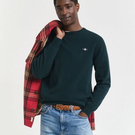 Young Ideas/Henmores - Superfine Lambswool Crew Neck - 374 Tartan Green - M
