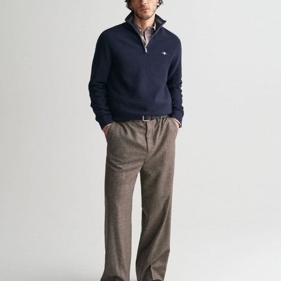 Young Ideas/Henmores - Textured Half Zip Jumper - 433 Evening Blue - M