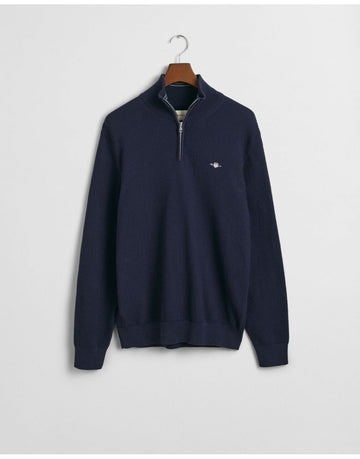 Young Ideas/Henmores - Textured Half Zip Jumper - 433 Evening Blue - M