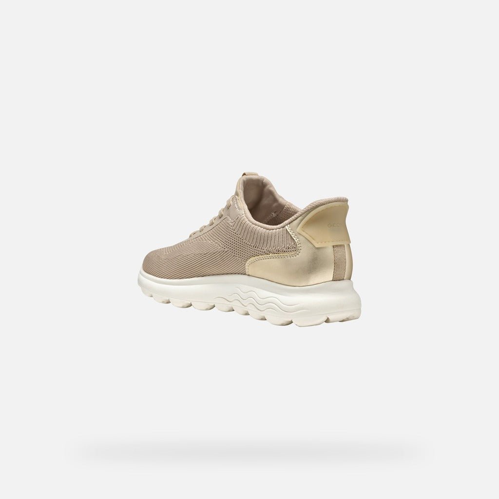 Young Ideas & Henmores - Spherica Plus Knitted Trainers - Light Taupe/Gold - 4