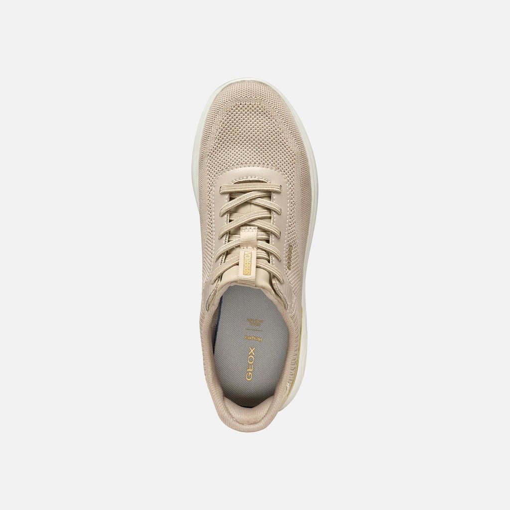 Young Ideas & Henmores - Spherica Plus Knitted Trainers - Light Taupe/Gold - 4