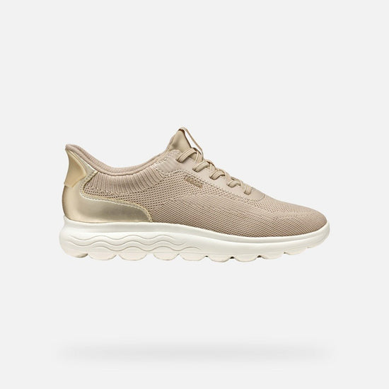 Young Ideas & Henmores - Spherica Plus Knitted Trainers - Light Taupe/Gold - 4