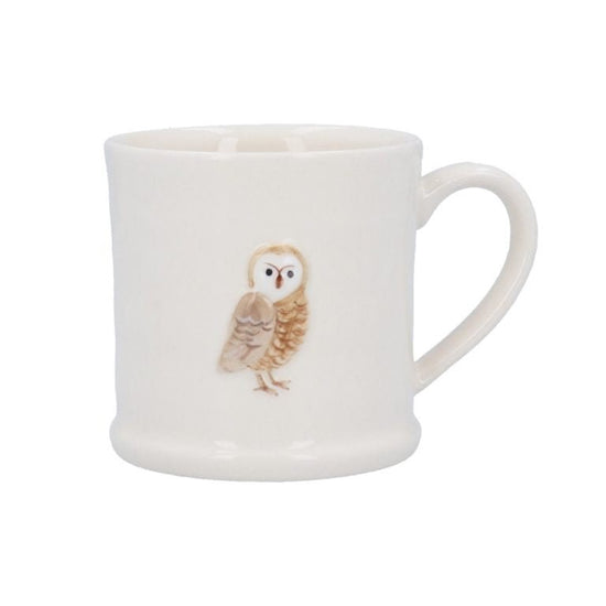 Young Ideas & Henmores - Barn Owl Stoneware Mini Mug - White - OS