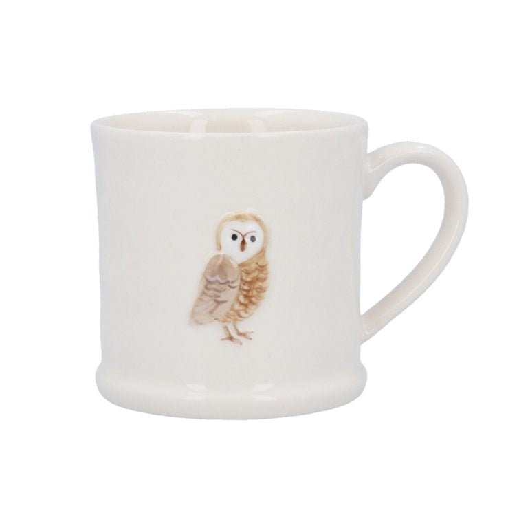 Young Ideas & Henmores - Barn Owl Stoneware Mini Mug - White - OS