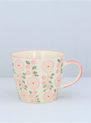 Young Ideas/Henmores - Bellis Daisy Stoneware Mug - White/Pink - OS