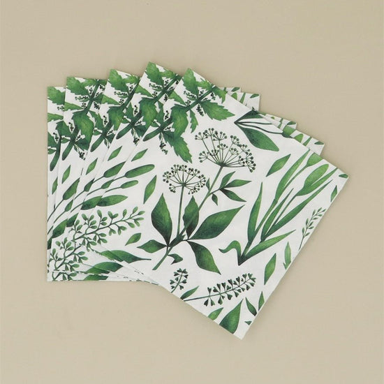 Young Ideas/Henmores - Botanics Paper Napkin - 20 pack - Green - OS