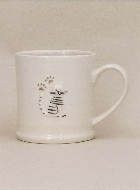Young Ideas/Henmores - Cat Stoneware Mug - White - OS