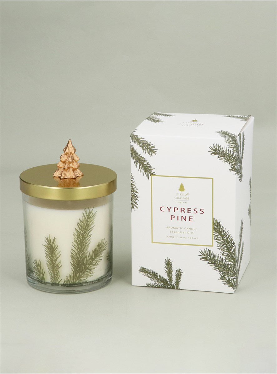 Young Ideas & Henmores -Cedar Pine Boxed Scented Soy Candle -White/Green -OS