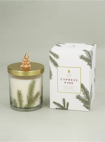 Young Ideas & Henmores -Cedar Pine Boxed Scented Soy Candle -White/Green -OS