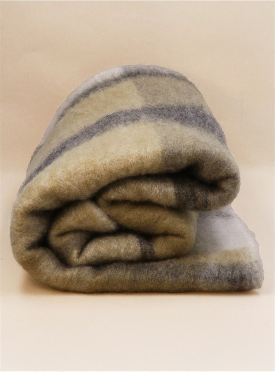 Young Ideas/Henmores - Checked Tassel Fringe Cosy Throw - Terracotta - OS