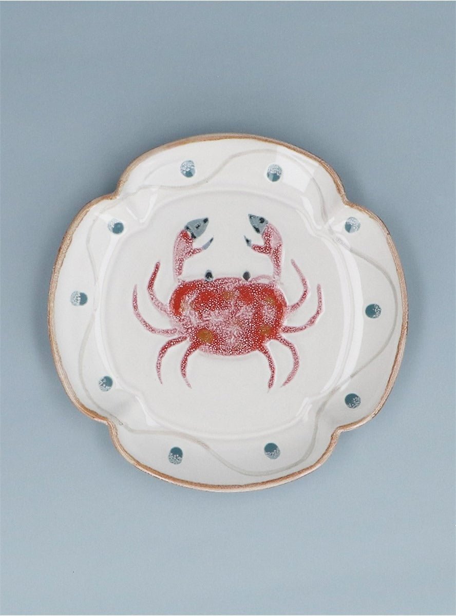 Young Ideas/Henmores - Crab Fluted Stoneware Plate - White - M