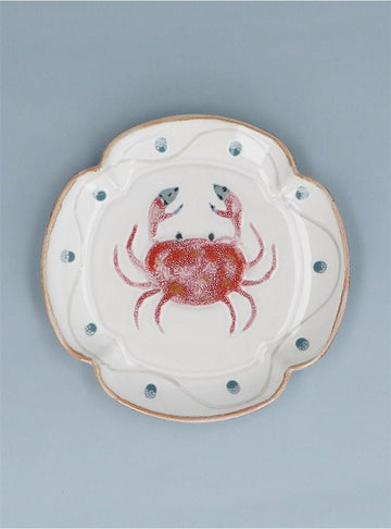Young Ideas/Henmores - Crab Fluted Stoneware Plate - White - M