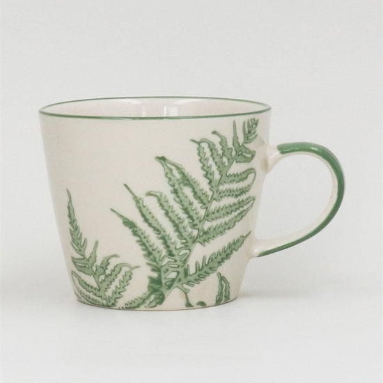 Young Ideas/Henmores - Fern Stoneware Mug - White/Green - OS