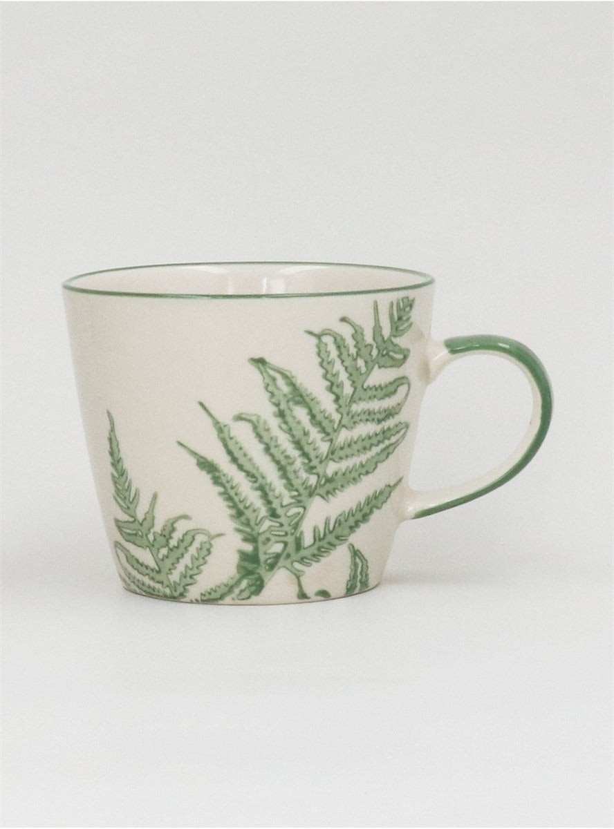 Young Ideas/Henmores - Fern Stoneware Mug - White/Green - OS