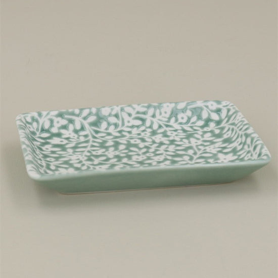 Young Ideas/Henmores - Floral Vines Porcelain Trinket Dish - Green - S