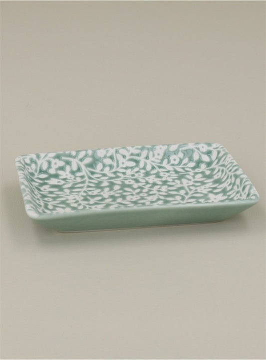 Young Ideas/Henmores - Floral Vines Porcelain Trinket Dish - Green - S