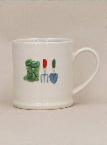 Young Ideas/Henmores - Gardening Stoneware Mug - White - OS