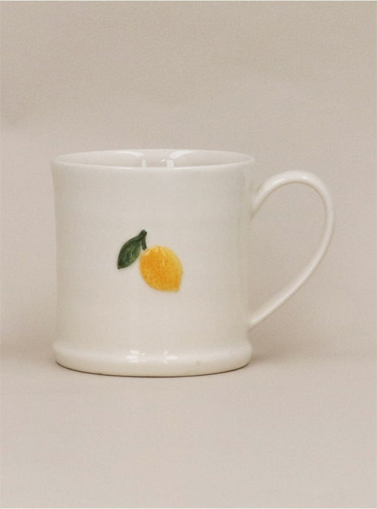 Young Ideas/Henmores - Lemon Stoneware Mini Mug - White - OS