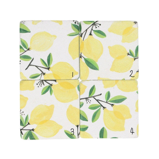 Young Ideas & Henmores - Lemon Tree Resin Coaster - Yellow - OS