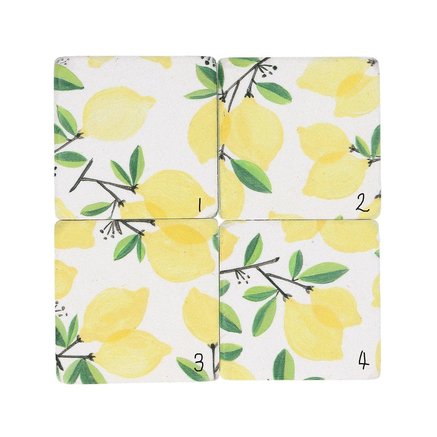 Young Ideas & Henmores - Lemon Tree Resin Coaster - Yellow - OS
