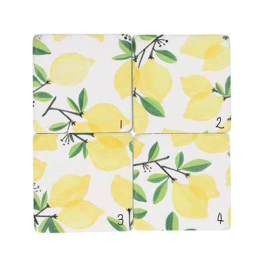 Young Ideas & Henmores - Lemon Tree Resin Coaster - Yellow - OS