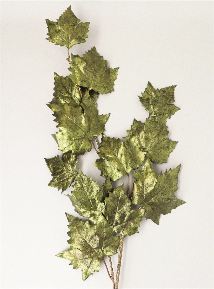 Young Ideas & Henmores -Metallic Maple Leaf Spray -Green -OS