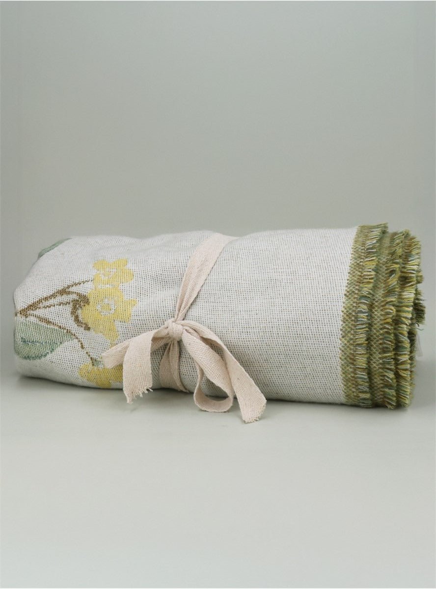 Young Ideas/Henmores - Oleander Flower Fine Cosy Throw - Yellow - OS