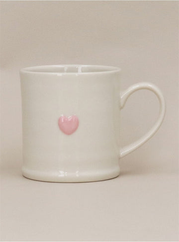 Young Ideas/Henmores - Pink Heart Stoneware Mug - White - OS
