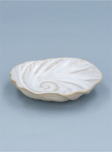 Young Ideas/Henmores - Spiral Shell Stoneware Trinket Dish - White - OS