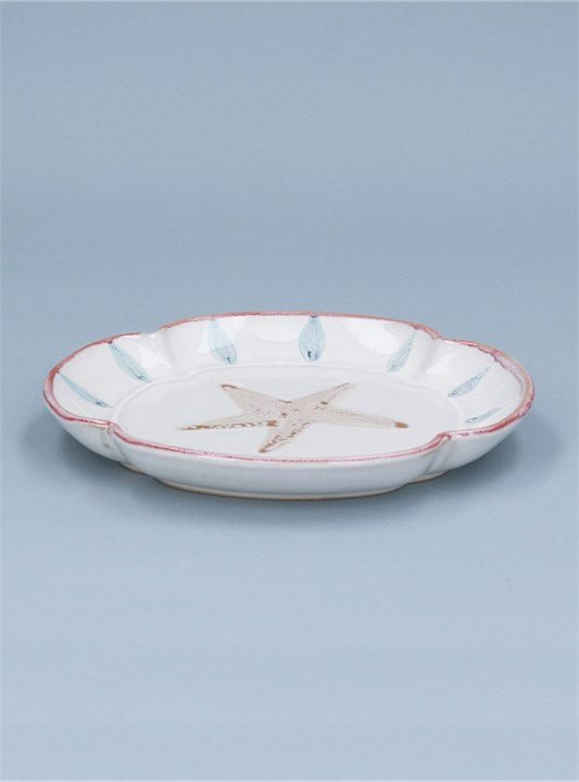 Young Ideas/Henmores - Starfish Fluted Stoneware Plate - White - S