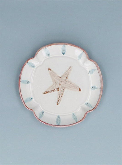 Young Ideas/Henmores - Starfish Fluted Stoneware Plate - White - S
