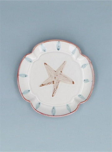 Young Ideas/Henmores - Starfish Fluted Stoneware Plate - White - S