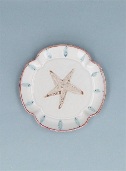 Young Ideas/Henmores - Starfish Fluted Stoneware Plate - White - S