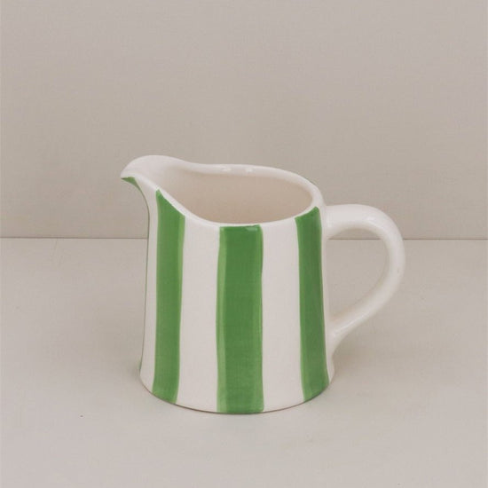 Young Ideas/Henmores - Stripe Ceramic Creamer Jug - Green - OS