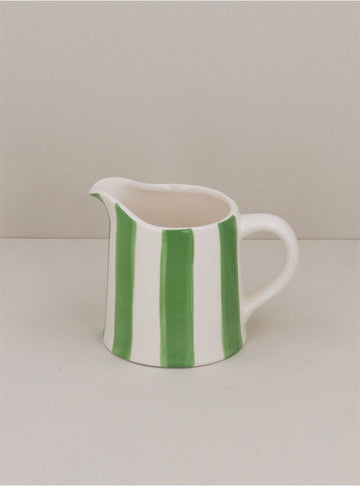 Young Ideas/Henmores - Stripe Ceramic Creamer Jug - Green - OS